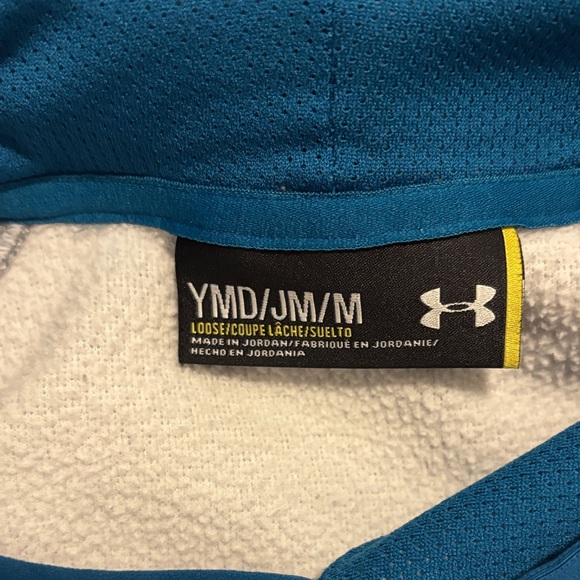 Under Armour Heather Gray Hoodie with Blue Trim - Picture 2 of 2